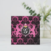 Luxe Lion Heraldry Pink Cupcake Baby shower Kaart (Staand voorkant)