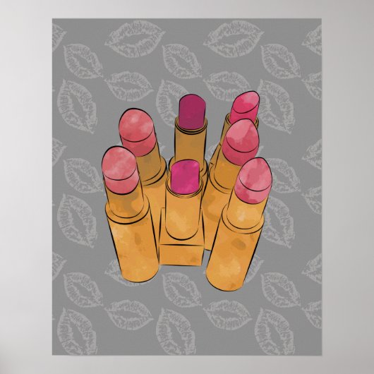 Luxe Lipstick Kiss Poster (Voorkant)