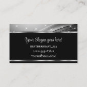 Luxe Liquid Silver Grey Steel Shimmer met Logo Visitekaartje (Achterkant)