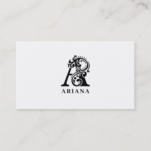 Luxe logo A in zwart-wit Visitekaartje (Voorkant)