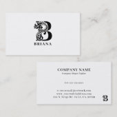 Luxe logo B in zwart-wit Visitekaartje (Voorkant / Achterkant)