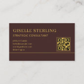 Luxe Logo Bordeaux Goud QR Code Visitekaartje (Achterkant)