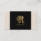 Luxe logo R in goud op zwart Visitekaartje (Voorkant)