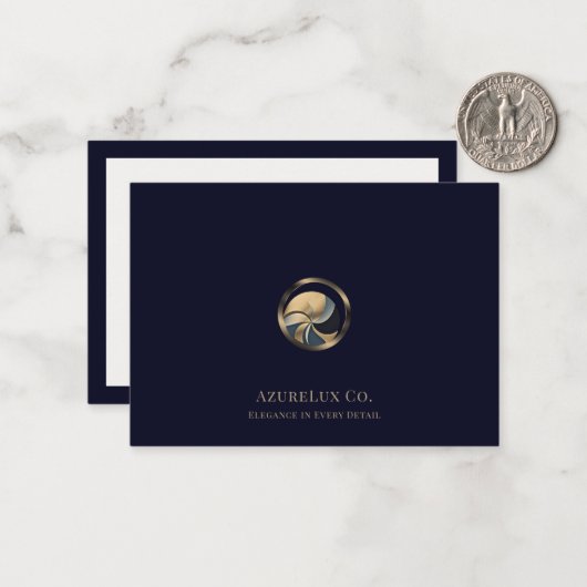 Luxe Logo Small Business Note Kaart Notitiekaartje (Voorkant / Achterkant in situ)