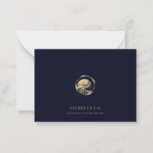 Luxe Logo Small Business Note Kaart Notitiekaartje (Voorkant)