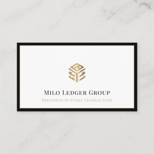 Luxe Logo zwarte rand Visitekaartje (Voorkant)