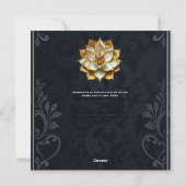 Luxe Lotus Bruiloft Uitnodiging Goud (Achterkant)