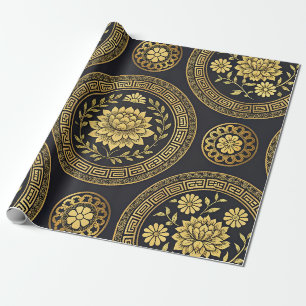 Luxe Lotus Mandala Gouden Embleem Cadeaupapier