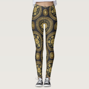 Luxe Lotus Mandala Gouden Embleem Leggings