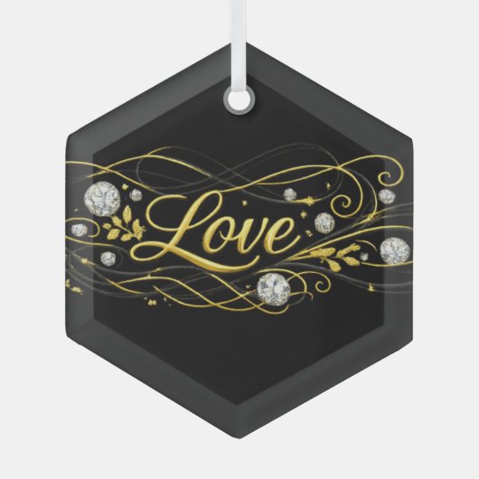 Luxe Love Goud Schrift Ornament (Voorkant)