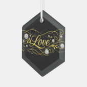 Luxe Love Goud Schrift Ornament (Voorkant links)