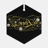 Luxe Love Goud Schrift Ornament (Achterkant)
