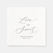 Luxe "Love Is Sweet" bruiloft Servet (Voorkant)