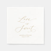 Luxe "Love Is Sweet" bruiloft Servet (Voorkant)