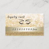Luxe loyaliteitskaart glitter wimpers & wenkbrauwe klantenkaartje (Voorkant)