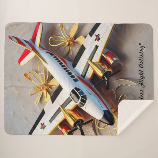 "Luxe Lucht Reizen" Sherpa Deken (Voorkant (horizontaal))