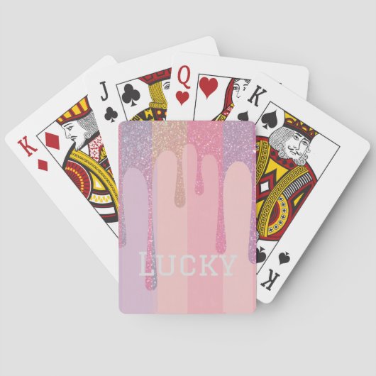Luxe Lucky Gold Glitter Pastel Card Deck Pokerkaarten (Achterkant)