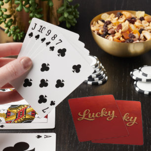 Luxe Lucky Script Rood Goud Kaartspel Pokerkaarten