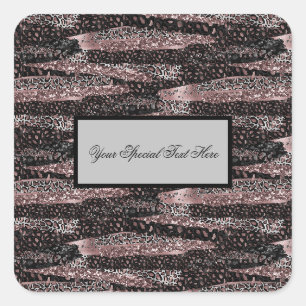 Luxe luipaard, glitter & glanzend Abstract voor I. Vierkante Sticker