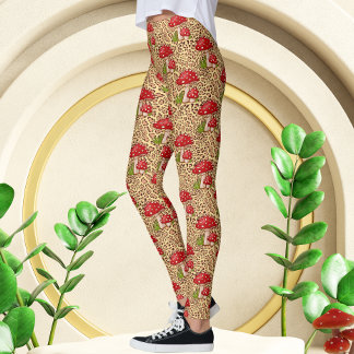 Luxe luipaard met champignonprint leggings