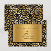 LUXE LUIPAARD PATROON RSVP AANKONDIGINGSKAART KAARTJE (Voorkant / Achterkant)
