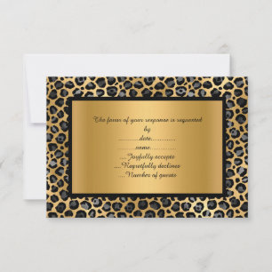 LUXE LUIPAARD PATROON RSVP AANKONDIGINGSKAART KAARTJE