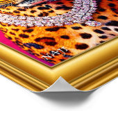 Luxe Luipaard Portret met Diamanten Ketting – Bo Poster (Hoek)