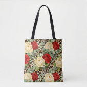 Luxe Luipaard & Rode Roos Patroon Tote Bag (Voorkant)