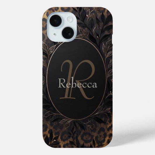 Luxe Luipaardprint Achtergrond Met Naam Case-Mate iPhone Case (Achterkant)