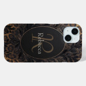 Luxe Luipaardprint Achtergrond Met Naam Case-Mate iPhone Case (Achterkant (horizontaal))