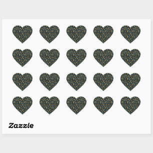 Luxe Luipaardvlekken Donkerblauw Wilde Glamour Hart Sticker