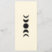 Luxe Lunar Zwart & Crème Maanfase Trouw  Menu (Achterkant)