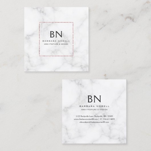 Luxe luxe Roos Gold Designer Vierkante Visitekaartje (Voorkant / Achterkant)