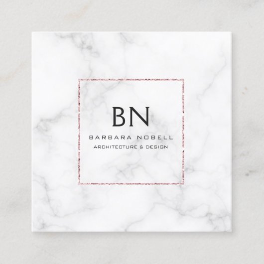 Luxe luxe Roos Gold Designer Vierkante Visitekaartje (Voorkant)