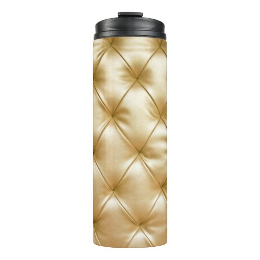 luxe luxueuze lederen loopstoelonderrug thermosbeker (Voorkant)