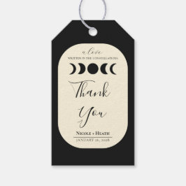 Luxe Maanfase Zwart & Crème Trouw Cadeaulabel