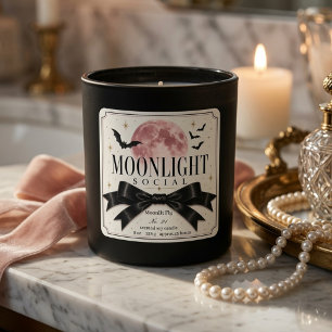 Luxe Maanlicht Sociale Coquette Halloween Kaars Vierkante Sticker