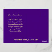 Luxe 'Mabrouk' Hijabi Groet Goud Folie Feestdagen Briefkaart (Achterkant)