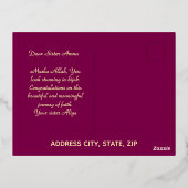 Luxe 'Mabrouk' Hijabi Groet Goud Folie Feestdagen Briefkaart (Achterkant)