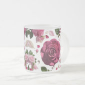 Luxe Magenta Roos Matglazen Mok | Premium (Voorkant rechts)