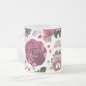 Luxe Magenta Roos Matglazen Mok | Premium (Voorkant links)