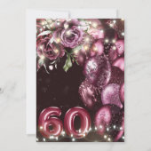 Luxe magenta wijn volwassen 60e verjaardag kaart (Achterkant)