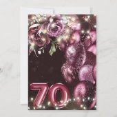 Luxe magenta wijn Volwassene 70e verjaardag Kaart (Achterkant)