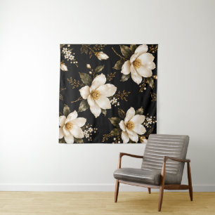Luxe Magnolia Bloemrijke Naadloos Patroon Kunstwer Wandkleed