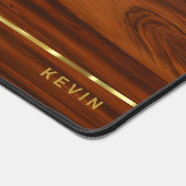 Luxe Mahonie hout textuur goud accent Bureaumat (Hoek)