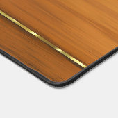 Luxe Mahonie houten textuur 2 gouden accent Bureaumat (Hoek)