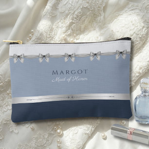 Luxe Maid of Honor Leisteenblauwe Cosmetica Etui