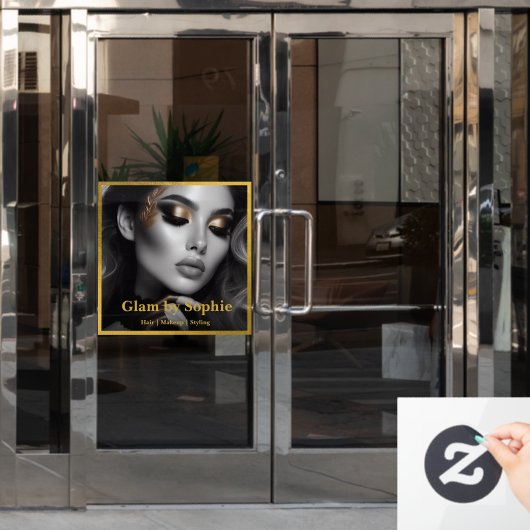 Luxe Make-up Artiest Deur Sticker – Aanpasbaar Ont (Kantoordeur)