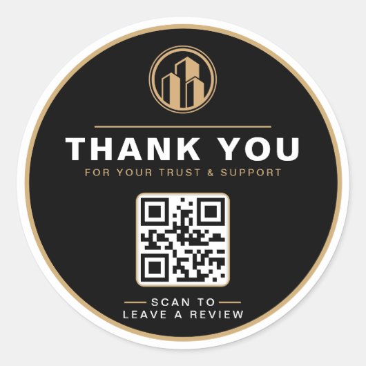 Luxe makelaar bedank sticker  (Voorkant)