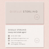 Luxe makelaar Blush Pink Minimalist Visitekaartje